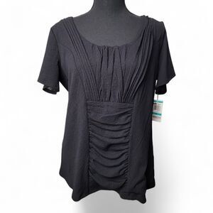 Alfani Women's Ruched Top 0X Plus Size NWT Gothcore Y2K Whimsigoth Romantic